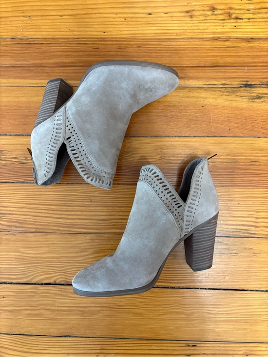 Vince Camuto Shoes - Vince Camuto Suede Cutout Ankle Booties - Taupe